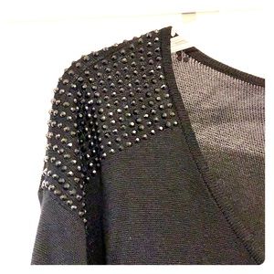 Express sweater with beaded shoulder detail